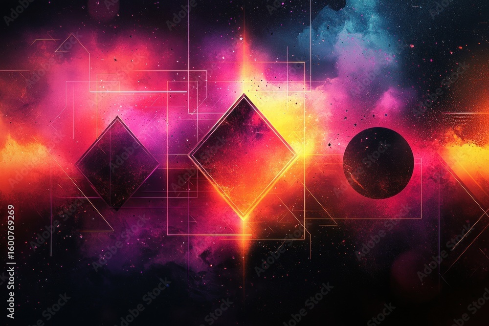 Poster Abstract Neon Color Gradient Blurred Background with Dynamic Effect. Abstract Modern Dynamic Colors Gradient Background. Grainy Texture Background Style with Copy space.