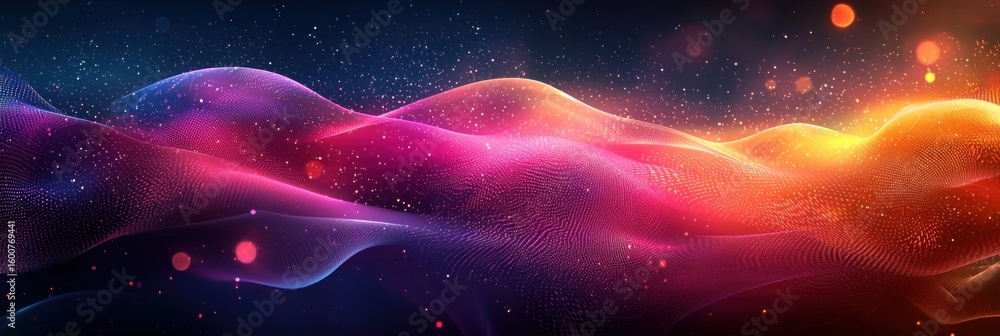 Poster Abstract Neon Color Gradient Blurred Background with Dynamic Effect. Abstract Modern Dynamic Colors Gradient Background. Grainy Texture Background Style with Copy space.