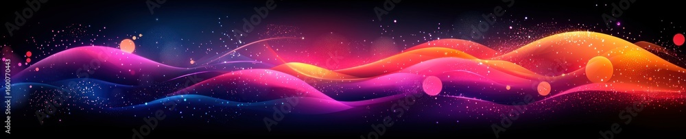 Poster Abstract Neon Color Gradient Blurred Background with Dynamic Effect. Abstract Modern Dynamic Colors Gradient Background. Grainy Texture Background Style with Copy space.