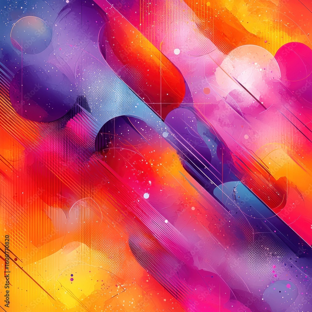 Poster Abstract Neon Color Gradient Blurred Background with Dynamic Effect. Abstract Modern Dynamic Colors Gradient Background. Grainy Texture Background Style with Copy space.