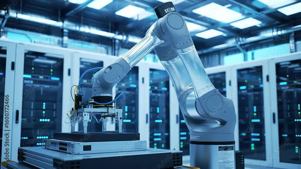 Aufkleber robot server handling in data center automation