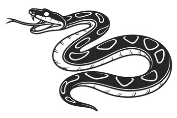 Fototapeta premium python sihouette black vector