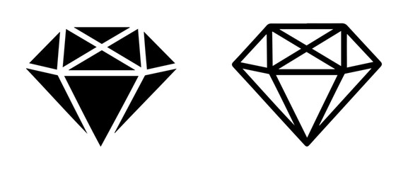 diamond icon set in transparent vector style for luxury and jewelry design