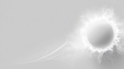 Abstract White Sphere In Light Gray Background