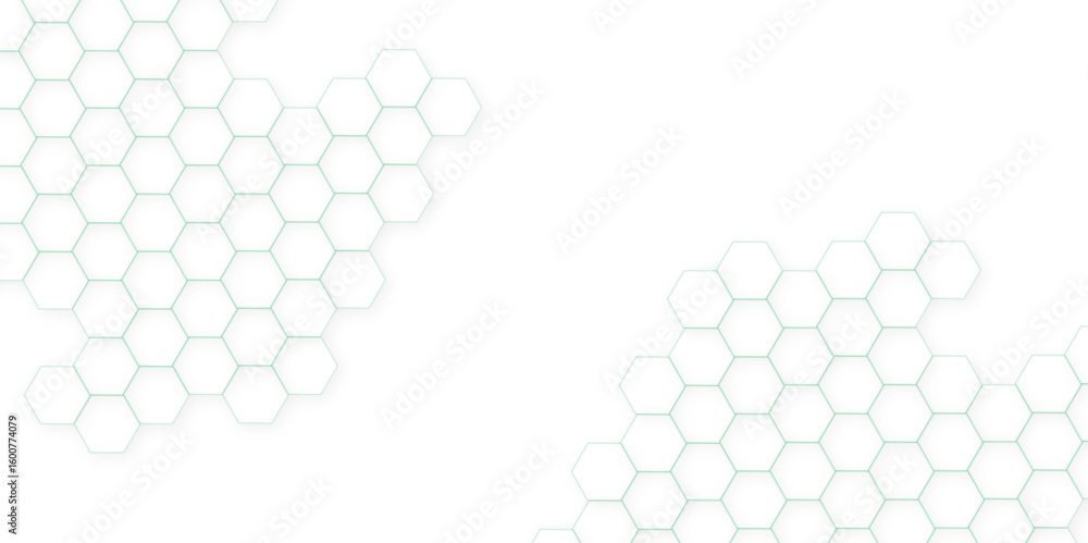 Poster abstract white hexagonal background. luxury white pattern. futuristic abstract honeycomb technology 