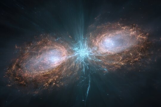 Two Spiral Galaxies In Space