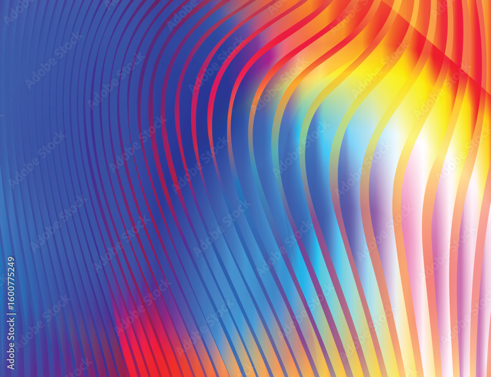 Poster Colorful background with gradient abstract design and blue pattern. Color effect with neon lines light. Vector texture