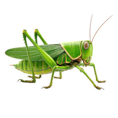 Fototapeta premium Vibrant green grasshopper, detailed illustration