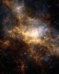 Starry Nebula Cluster In Deep Space