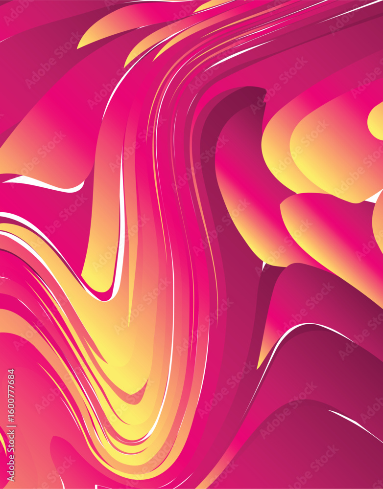 Poster modern lines pattern gradient poster background vector. cover template with vibrant perspective geom