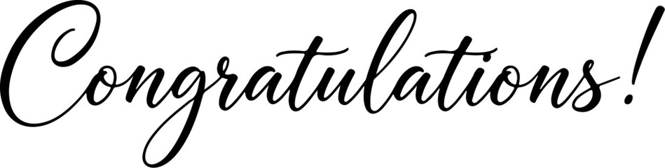 Fototapeta premium Vector art of a black handwritten script with an exclamation mark conveys