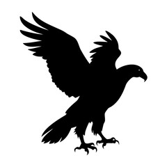 Fototapeta premium Silhouette Eagle Icon for Freedom, Wildlife, and Power Themes