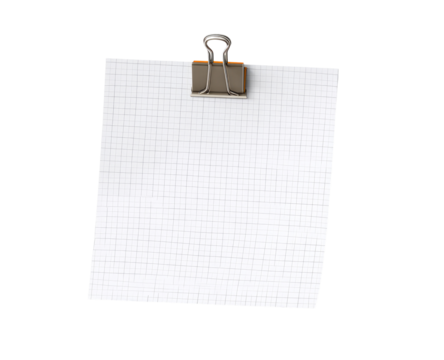 Blank gridded paper clipped