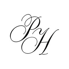 PH Calligraphy Monogram Initial Letters Logo