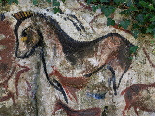 Simulation of cave paintings found in the forests of the Basque Country (Spain)