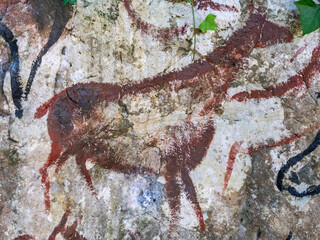Simulation of cave paintings found in the forests of the Basque Country (Spain)