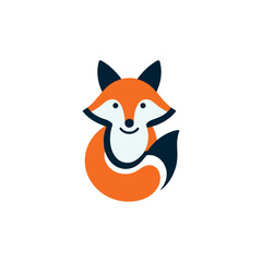 Obraz premium Charming cartoon fox with a bushy tail and a friendly smile