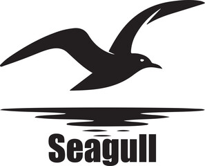 Fototapeta premium seagull silhouette vector icon set, symbol of seagull set, flying seagull illustration, editable seagull vector, logotype seagull icon on white background.