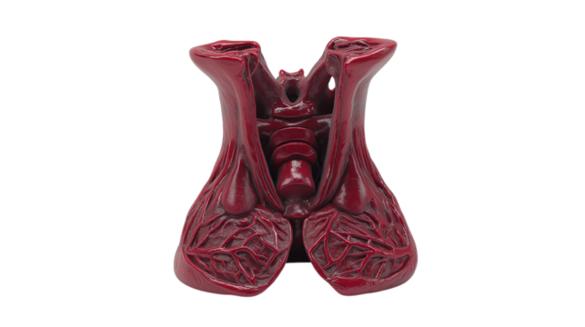 Anatomical Model of Human Lungs in Red Color