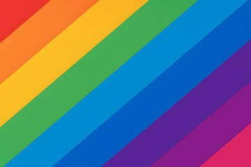 Diagonal rainbow stripes vibrant background with colorful gradient lines, abstract pride flag inspired spectrum wallpaper for LGBTQ design, diversity celebration, equality visuals, and creative decor
