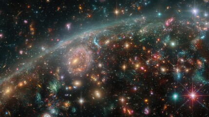 Fototapeta premium Colorful Deep Space Galaxy With Stars