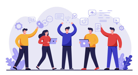 Team of People Celebrating Success Together.