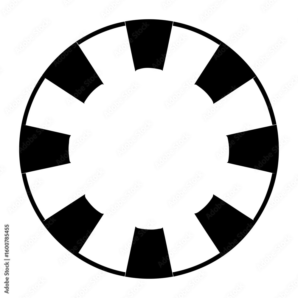 Poster silhouette vector illustration a circular design with alternating segments creating a gear like appe