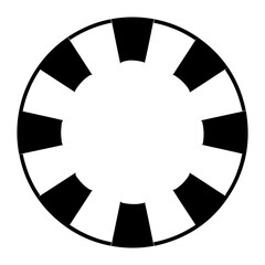 Naklejka premium Silhouette Vector Illustration A circular design with alternating segments creating a gear like appearance inside circle
