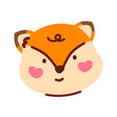 Cute fox head cartoon.
