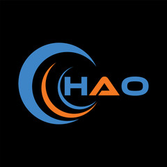 HAO letter design. HAO letter technology logo design on white background. HAO Monogram logo design for entrepreneur and business
