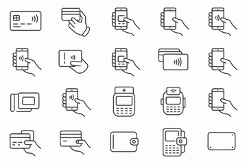 Collection of payment and financial transaction icons