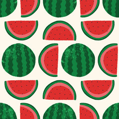Watermelon fruit vector seamless pattern design
