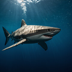 photo cinema shark swimming towards camera