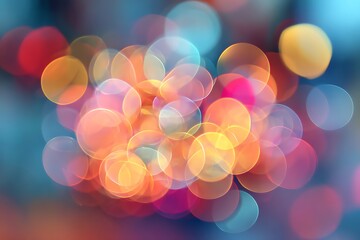 Vibrant bokeh lights create a magical, celebratory atmosphere perfect for party invitations, event promotions, or festive backgrounds.