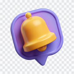Fototapeta premium 3D Bell Notification PNG | Alert Icon, Reminder and Notification Symbol