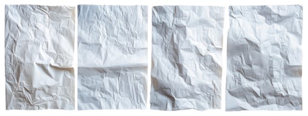 Four panels of crumpled white paper (1)