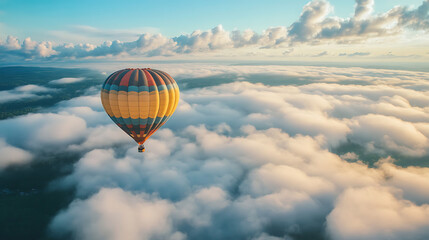 Obraz premium Up close and personal with pristine white clouds from a hot-air balloon 