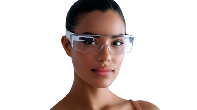 Augmented Reality Glasses on Transparent Background