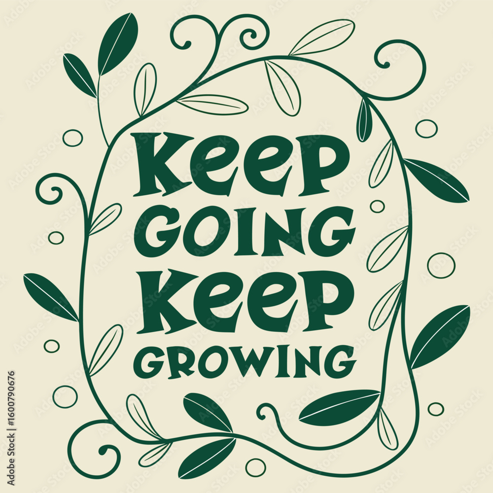 Poster motivational t shirt design template with customizable keep going text and graphic elements for appa