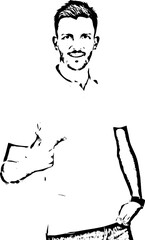 Man pointing to his shirt