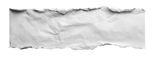 Crumpled white paper strip