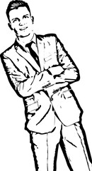 Cheerful corporate man