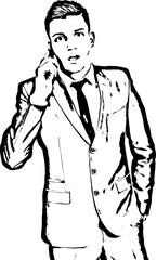 Businessman amazed by a phone call