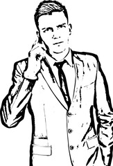 Upset executive by phone mobile