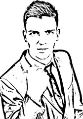 Furious business man showing fist