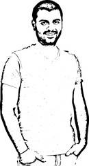 Happy guy with blank t-shirt