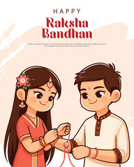A beautiful Raksha Bandhan design showing love between brother and sister.