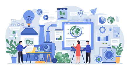 Conceptual Illustration of a Modern Industrial Process.