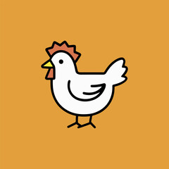 A charming cartoon hen with her egg, a symbol of farm love and nature's design