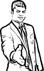 Young business man handshake